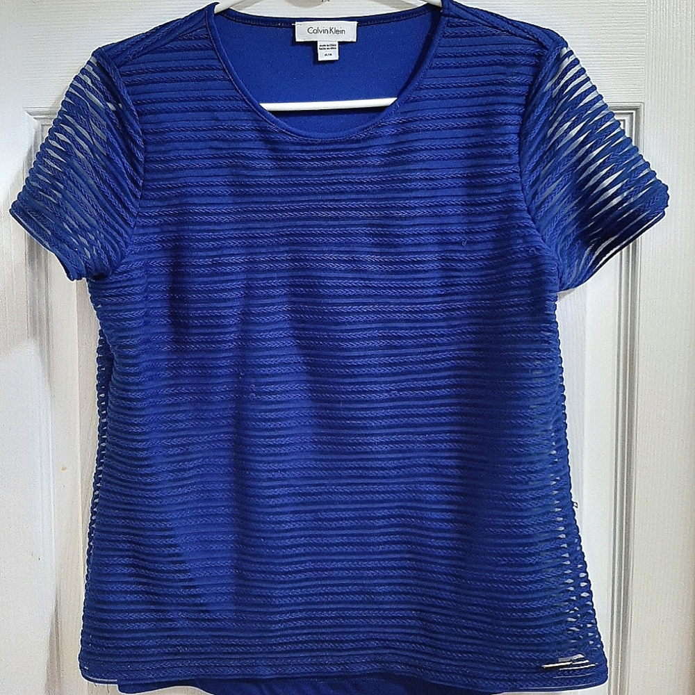 NEW Calvin Klein Short Sleeve Top with Lining, Medium